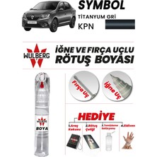 Wulberg Renault Symbol Titanyum Gri Kpn Rötuş Boya 25 ml Iğne & Fırça Uçlu Kalıcı Çizik Giderici