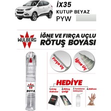 Wulberg Hyundai İX35 Kutup Beyaz Pyw Rötuş Boya 25 ml Iğne & Fırça Uçlu Kalıcı Çizik Giderici