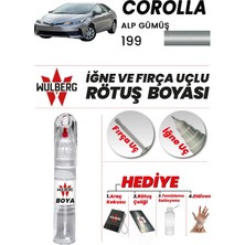 Wulberg Toyota Corolla Alp Gümüş 199 Rötuş Boya 25 ml Iğne & Fırça Uçlu Kalıcı Çizik Giderici