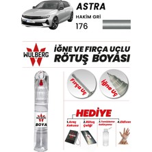 Wulberg Opel Astra Hakim Gri 176 Rötuş Boya 25 ml Iğne & Fırça Uçlu Kalıcı Çizik Giderici Rutuş