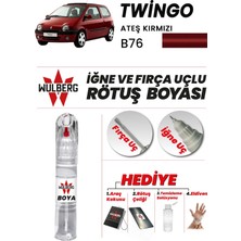 Wulberg Renault Twingo Ateş Kırmızı B76 Rötuş Boya 25 ml Iğne & Fırça Uçlu Kalıcı Çizik Giderici