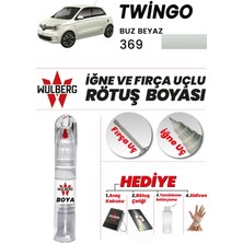 Wulberg Renault Twingo Buz Beyaz 369 Rötuş Boya 25 ml Iğne & Fırça Uçlu Kalıcı Çizik Giderici