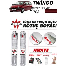 Wulberg Renault Twingo Sedefli Kırmızı 783 Rötuş Boya 25 ml + Vernik Iğne & Fırça Uçlu Kalıcı Çizik Giderici