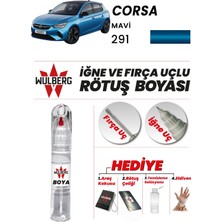 Wulberg Opel Corsa Mavi 291 Rötuş Boya 25 ml Iğne & Fırça Uçlu Kalıcı Çizik Giderici Rutuş
