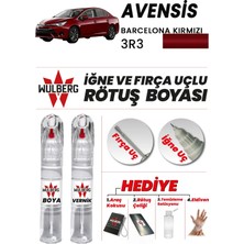 Wulberg Toyota Avensis Barcelona Kırmızı 3r3 Rötuş Boya 25 ml + Vernik Iğne & Fırça Uçlu Kalıcı Çizik Giderici