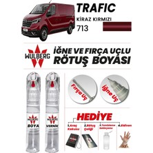 Wulberg Renault Trafic Kiraz Kırmızı 713 Rötuş Boya 25 ml + Vernik Iğne & Fırça Uçlu Kalıcı Çizik Giderici