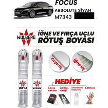 Wulberg Ford Focus Absolute Siyah M7343 Rötuş Boya 25 ml + Vernik Iğne & Fırça Uçlu Kalıcı Çizik Giderici