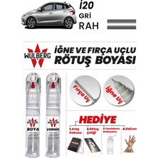 Wulberg Hyundai I20 Gri Rah Rötuş Boya 25 ml + Vernik Iğne & Fırça Uçlu Kalıcı Çizik Giderici