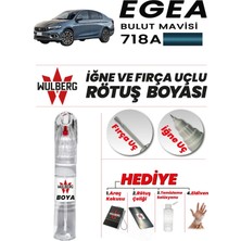 Wulberg Fiat Egea Bulut Mavisi 718A Rötuş Boya 25 ml Iğne & Fırça Uçlu Kalıcı Çizik Giderici Rutuş