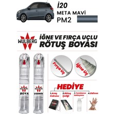 Wulberg Hyundai I20 Meta Mavi Pm2 Rötuş Boya 25 ml + Vernik Iğne & Fırça Uçlu Kalıcı Çizik Giderici