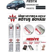 Wulberg Ford Fiesta Magnum Gri 9712 Rötuş Boya 25 ml + Vernik Iğne & Fırça Uçlu Kalıcı Çizik Giderici