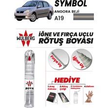 Wulberg Renault Symbol Angora Beji A19 Rötuş Boya 25 ml Iğne & Fırça Uçlu Kalıcı Çizik Giderici