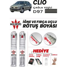 Wulberg Renault Clio Çağla Yeşili D97 Rötuş Boya 25 ml + Vernik Iğne & Fırça Uçlu Kalıcı Çizik Giderici