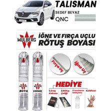 Wulberg Renault Talisman Beyaz Qnc Rötuş Boya 25 ml + Vernik Iğne & Fırça Uçlu Kalıcı Çizik Giderici