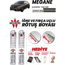 Wulberg Renault Megane Çakmak T Gri 205139 Rötuş Boya 25 ml +Vernik Iğne & Fırça Uçlu Kalıcı Çizik Giderici