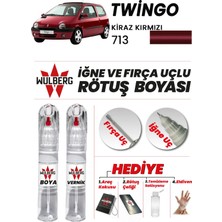 Wulberg Renault Twingo Kiraz Kırmızı 713 Rötuş Boya 25 ml + Vernik Iğne & Fırça Uçlu Kalıcı Çizik Giderici