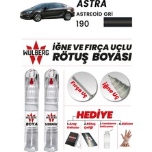 Wulberg Opel Astra Astreoid Gri 190 Rötuş Boya 25 ml + Vernik Iğne & Fırça Uçlu Kalıcı Çizik Giderici