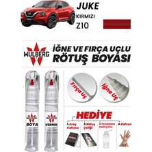 Wulberg Nissan Juke Kırmızı Z10 Rötuş Boya 25 ml + Vernik Iğne & Fırça Uçlu Kalıcı Çizik Giderici