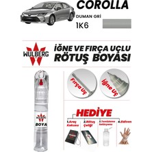 Wulberg Toyota Corolla Duman Gri 1k6 Rötuş Boya 25 ml Iğne & Fırça Uçlu Kalıcı Çizik Giderici
