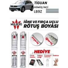Wulberg Volkswagen Tiguan Gümüş Inci LB9Z Rötuş Boya 25 ml + Vernik Iğne & Fırça Uçlu Kalıcı Çizik Giderici