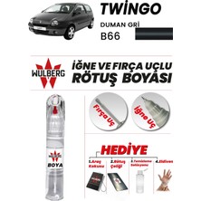 Wulberg Renault Twingo Duman Gri B66 Rötuş Boya 25 ml Iğne & Fırça Uçlu Kalıcı Çizik Giderici