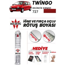 Wulberg Renault Twingo Gelincik Kırmızı 727 Rötuş Boya 25 ml Iğne & Fırça Uçlu Kalıcı Çizik Giderici