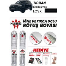 Wulberg Volkswagen Tiguan Derin Siyah LC9X Rötuş Boya 25 ml + Vernik Iğne & Fırça Uçlu Kalıcı Çizik Giderici