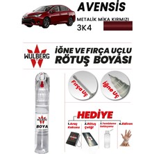 Wulberg Toyota Avensis Metalik M Kırmızı 3k4 Rötuş Boya 25 ml Iğne & Fırça Uçlu Kalıcı Çizik Giderici