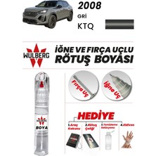 Wulberg Peugeot 2008 Gri Ktq Rötuş Boya 25 ml Iğne & Fırça Uçlu Kalıcı Çizik Giderici