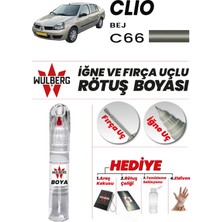 Wulberg Renault Clio Bej C66 Rötuş Boya 25 ml Iğne & Fırça Uçlu Kalıcı Çizik Giderici Rutuş