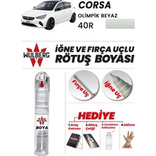 Wulberg Opel Corsa Olimpik Beyaz 40R Rötuş Boya 25 ml Iğne & Fırça Uçlu Kalıcı Çizik Giderici