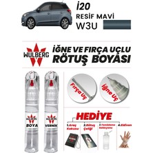 Wulberg Hyundai I20 Resif Mavi W3U Rötuş Boya 25 ml + Vernik Iğne & Fırça Uçlu Kalıcı Çizik Giderici