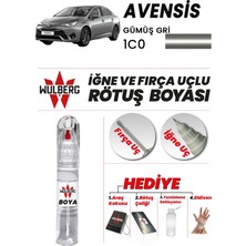 Wulberg Toyota Avensis Gümüş Gri 1c0 Rötuş Boya 25 ml Iğne & Fırça Uçlu Kalıcı Çizik Giderici
