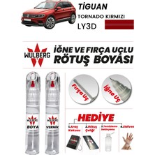 Wulberg Volkswagen Tiguan T. Kırmızı LY3D Rötuş Boya 25 ml + Vernik Iğne & Fırça Uçlu Kalıcı Çizik Giderici