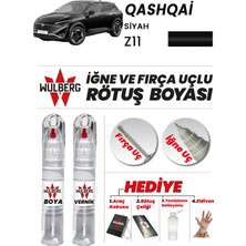 Wulberg Nissan Qashqai Siyah Z11 Rötuş Boya 25 ml + Vernik Iğne & Fırça Uçlu Kalıcı Çizik Giderici
