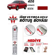 Wulberg Peugeot 406 Kırmızı Kkn Rötuş Boya 25 ml Iğne & Fırça Uçlu Kalıcı Çizik Giderici