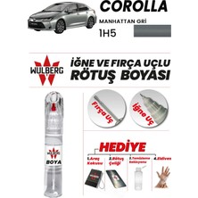 Wulberg Toyota Corolla Manhattan Gri 1h5 Rötuş Boya 25 ml Iğne & Fırça Uçlu Kalıcı Çizik Giderici