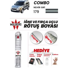 Wulberg Opel Combo Nehir Gri 179 Rötuş Boya 25 ml Iğne & Fırça Uçlu Kalıcı Çizik Giderici