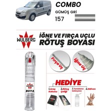 Wulberg Opel Combo Gümüş Gri 157 Rötuş Boya 25 ml Iğne & Fırça Uçlu Kalıcı Çizik Giderici