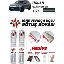 Wulberg Volkswagen Tiguan P. Gri LD7X Rötuş Boya 25 ml + Vernik Iğne & Fırça Uçlu Kalıcı Çizik Giderici