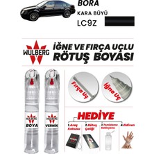Wulberg Volkswagen Bora Kara Büyü LC9Z Rötuş Boya 25 ml + Vernik Iğne & Fırça Uçlu Kalıcı Çizik Giderici
