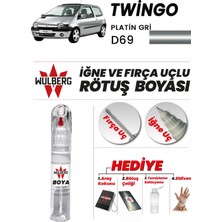 Wulberg Renault Twingo Platin Gri D69 Rötuş Boya 25 ml Iğne & Fırça Uçlu Kalıcı Çizik Giderici