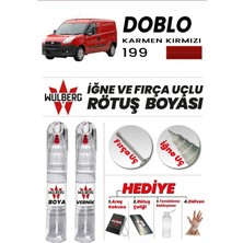 Wulberg Fiat Doblo Karmen Kırmızı 199 Rötuş Boya 25 ml + Vernik Iğne & Fırça Uçlu Kalıcı Çizik Giderici