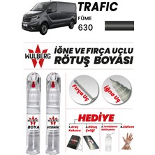 Wulberg Renault Trafic Füme 630 Rötuş Boya 25 ml + Vernik Iğne & Fırça Uçlu Kalıcı Çizik Giderici