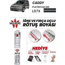 Wulberg Volkswagen Caddy Platinyum Gri LD7X Rötuş Boya 25 ml Iğne & Fırça Uçlu Kalıcı Çizik Giderici