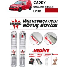 Wulberg Volkswagen Caddy Colarot Kırmızı LP3K Rötuş Boya 25 ml + Vernik Iğne & Fırça Uçlu Kalıcı Çizik Giderici