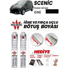 Wulberg Renault Scenic Yıldız Siyah Gne Rötuş Boya 25 ml + Vernik Iğne & Fırça Uçlu Kalıcı Çizik Giderici