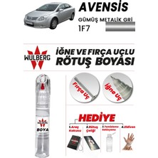 Wulberg Toyota Avensis Gümüş Metalik Gri 1f7 Rötuş Boya 25 ml Iğne & Fırça Uçlu Kalıcı Çizik Giderici