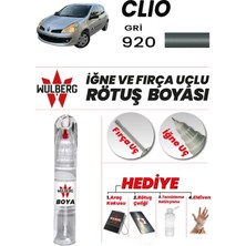 Wulberg Renault Clio Gri 920 Rötuş Boya 25 ml Iğne & Fırça Uçlu Kalıcı Çizik Giderici Rutuş