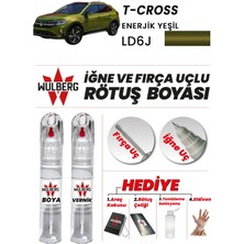 Wulberg Volkswagen T-Cross Enerjik Yeşil LD6J Rötuş Boya 25 ml + Vernik Iğne & Fırça Uçlu Kalıcı Çizik Giderici